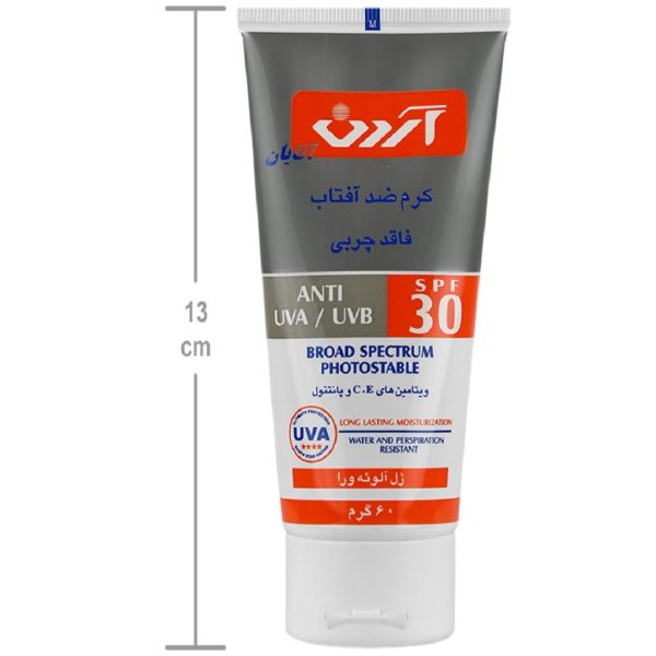 کرم ضد آفتاب spf30 فاقد چربی مخصوص آقایان آردن